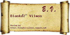 Blaskó Vilmos névjegykártya